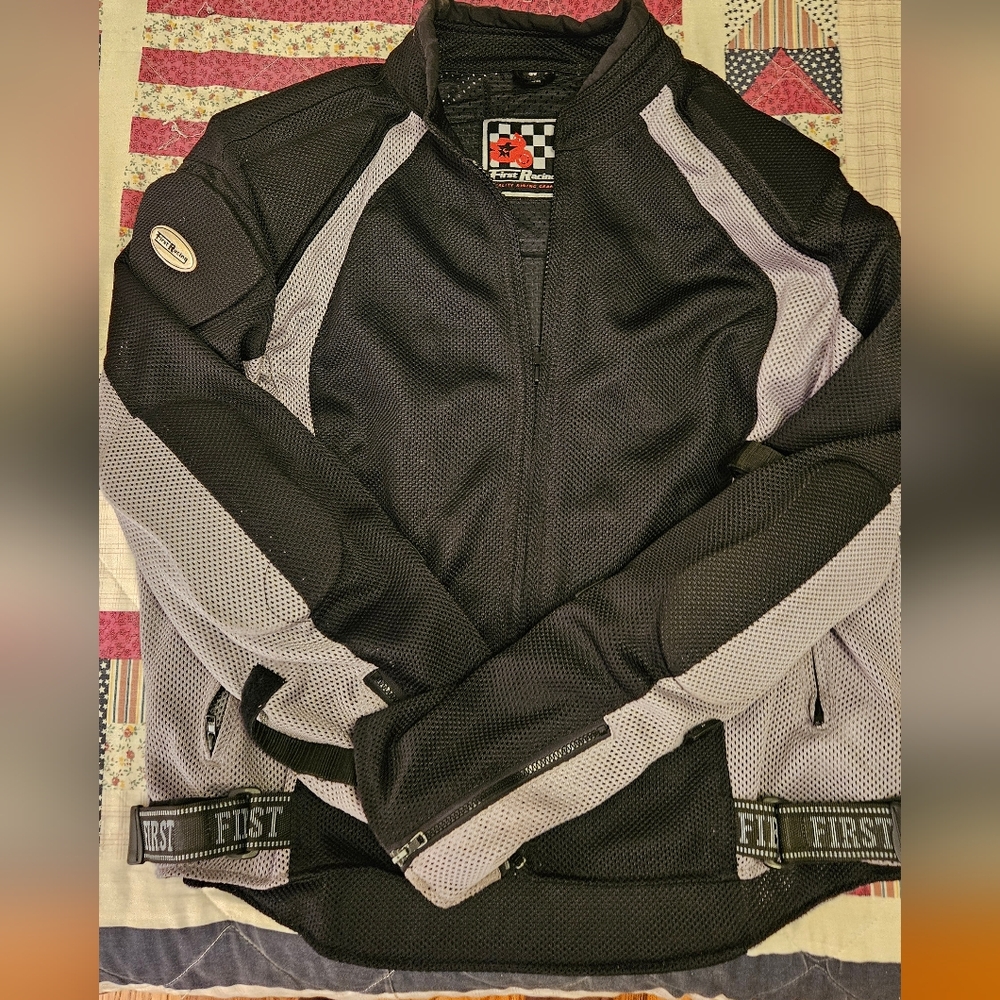 First racing padded Black and Gray Men's biker Jacket.